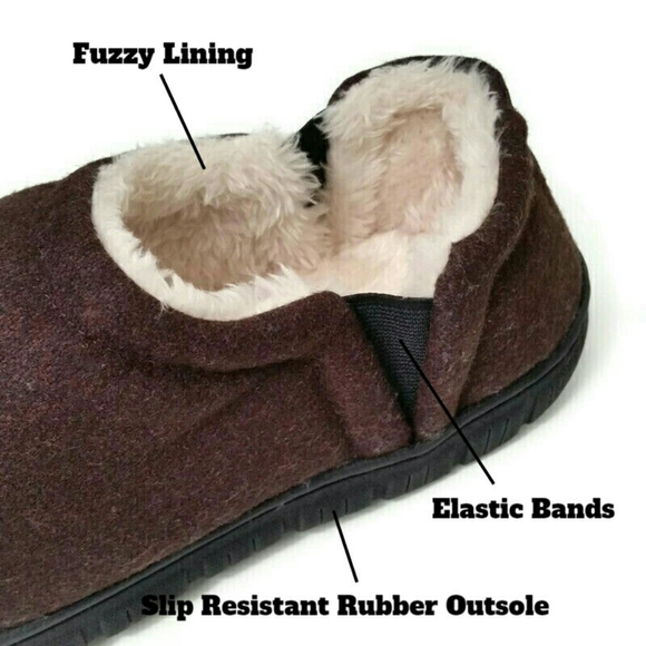 Homitem Mens House Slippers Size 9 Fuzzy Lining - Picture 2 of 12